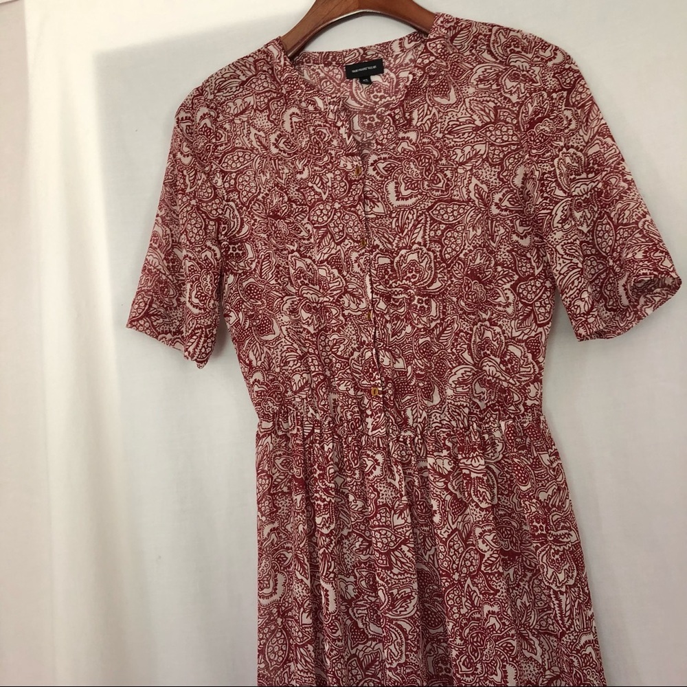 Who What Wear, Red & Ivory Sheer Dress, XS - Picture 3 of 7